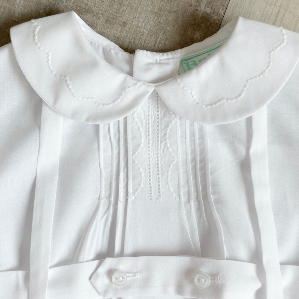 Boys White Heirloom Romper Creeper Bailey Boys Baby Special Occasion NWT